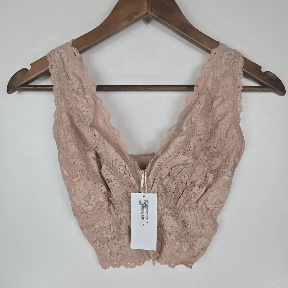 Cosabella Women's Size Small Sette Beige Curvy‎ Plungie Longline Bralette NWT